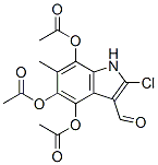 (4,7-diacetyloxy-2-chloro-3-formyl-6-methyl-1H-indol-5-yl) acetate Struktur