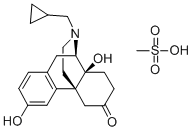 Morphinan-6-one, 17-(cyclopropylmethyl)-3,14-dihydroxy-, methanesulfon ate, L- Struktur