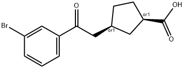 CIS-3-[2-(3-BROMOPHENYL)-2-OXOETHYL]CYCLOPENTANE-1-CARBOXYLIC ACID Struktur