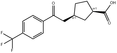 CIS-3-[2-OXO-2-(4-TRIFLUOROMETHYLPHENYL)ETHYL]CYCLOPENTANE-1-CARBOXYLIC ACID Struktur