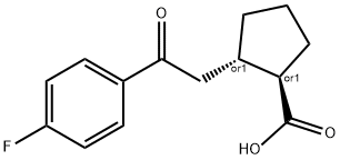 TRANS-2-[2-(4-FLUOROPHENYL)-2-OXOETHYL]CYCLOPENTANE-1-CARBOXYLIC ACID Struktur