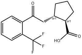 TRANS-2-[2-OXO-2-(2-TRIFLUOROMETHYLPHENYL)ETHYL]CYCLOPENTANE-1-CARBOXYLIC ACID Struktur