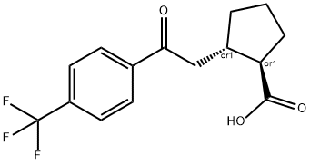 TRANS-2-[2-OXO-2-(4-TRIFLUOROMETHYLPHENYL)ETHYL]CYCLOPENTANE-1-CARBOXYLIC ACID Struktur