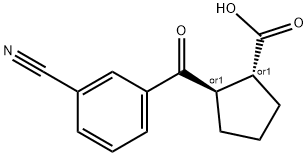 TRANS-2-(3-CYANOBENZOYL)CYCLOPENTANE-1-CARBOXYLIC ACID Struktur