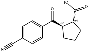 TRANS-2-(4-CYANOBENZOYL)CYCLOPENTANE-1-CARBOXYLIC ACID Struktur