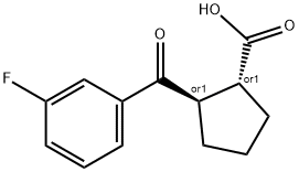 TRANS-2-(3-FLUOROBENZOYL)CYCLOPENTANE-1-CARBOXYLIC ACID Struktur