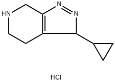 3-Cyclopropyl-4,5,6,7-tetrahydro-1H-pyrazolo[3,4-c]pyridine hydrochloride Struktur