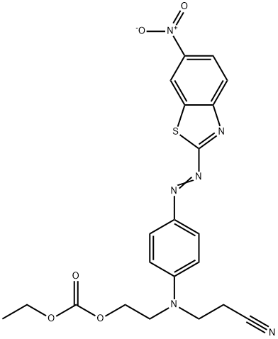 2-[(2-cyanoethyl)[4-[(6-nitrobenzothiazol-2-yl)azo]phenyl]amino]ethyl ethyl carbonate  Struktur