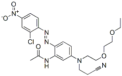 N-[2-[(2-chloro-4-nitrophenyl)azo]-5-[(2-cyanoethyl)[2-(2-ethoxyethoxy)ethyl]amino]phenyl]acetamide Struktur