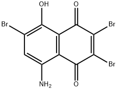 8-amino-2,3,6-tribromo-5-hydroxy-1,4-naphthoquinone Struktur