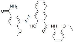 4-[[5-(aminocarbonyl)-2-methoxyphenyl]azo]-N-(2-ethoxyphenyl)-3-hydroxy-2-Naphthalenecarboxamide Struktur