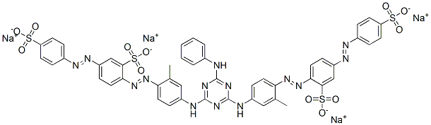 tetrasodium 2,2'-[[6-anilino-1,3,5-triazine-2,4-diyl]bis[imino(2-methyl-4,1-phenylene)azo]]bis[5-[(4-sulphonatophenyl)azo]benzenesulphonate] Struktur