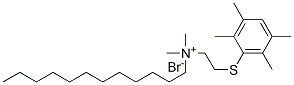 1-Dodecanaminium, N,N-dimethyl-N-(2-((2,3,5,6-tetramethylphenyl)thio)e thyl)-, bromide Struktur