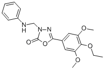 5-(4-Ethoxy-3,5-dimethoxyphenyl)-3-((phenylamino)methyl)-1,3,4-oxadiaz ol-2(3H)-one Struktur