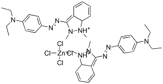 bis[3-[[4-(diethylamino)phenyl]azo]-1,2-dimethyl-1H-indazolium] tetrachlorozincate Struktur