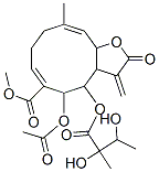 5-Acetoxy-4-(2,3-dihydroxy-2-methyl-1-oxobutoxy)-2,3,3a,4,5,8,9,11a-octahydro-10-methyl-3-methylene-2-oxocyclodeca[b]furan-6-carboxylic acid methyl ester Struktur