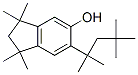 1,1,3,3-tetramethyl-6-(1,1,3,3-tetramethylbutyl)indan-5-ol Struktur