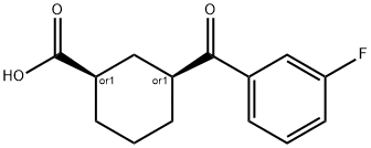 CIS-3-(3-FLUOROBENZOYL)CYCLOHEXANE-1-CARBOXYLIC ACID Struktur