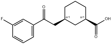 CIS-3-[2-(3-FLUOROPHENYL)-2-OXOETHYL]CYCLOHEXANE-1-CARBOXYLIC ACID Struktur