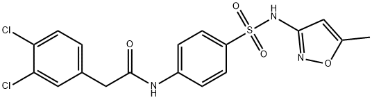 Benzeneacetamide, 3,4-dichloro-N-[4-[[(5-methyl-3-isoxazolyl)amino]sulfonyl]phenyl]- Struktur