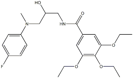 3,4,5-triethoxy-N-[3-[(4-fluorophenyl)-methyl-amino]-2-hydroxy-propyl] benzamide Struktur