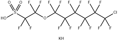 2-[(6-chloro-1,1,2,2,3,3,4,4,5,5,6,6-dodecafluorohexyl)oxyl]-1,1,2,2-tetrafluoroethanesulfonic acid,potassium salt Struktur