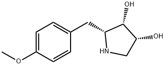 3,4-Pyrrolidinediol, 2-[(4-methoxyphenyl)methyl]-, [2R-(2alpha,3alpha,4alpha)]- (9CI) Struktur