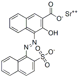 2-Naphthalenecarboxylic acid, 3-hydroxy-4-[(2-sulfo-1-naphthalenyl)azo]-, strontium salt Struktur