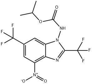 [4-Nitro-2,6-bis(trifluoromethyl)-1H-benzimidazol-1-yl]carbamic acid isopropyl ester Struktur