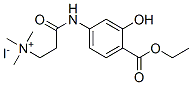 2-[(4-ethoxycarbonyl-3-hydroxy-phenyl)carbamoyl]ethyl-trimethyl-azanium iodide Struktur