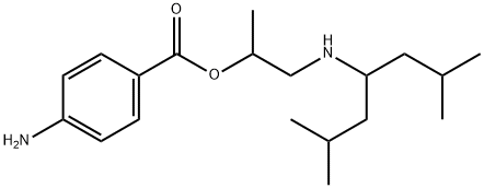 2-(2,6-Dimethylheptan-4-ylamino)-1-methylethyl=p-aminobenzoate Struktur