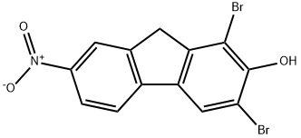 1,3-Dibromo-7-nitro-9H-fluoren-2-ol Struktur