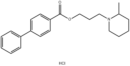 4-Biphenylcarboxylic acid, 3-(2-methylpiperidino)propyl ester, hydrochloride Struktur