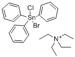 Ethanaminium, N,N,N-triethyl-, (TB-5-12)-bromochlorotriphenylstannate( 1-) Struktur