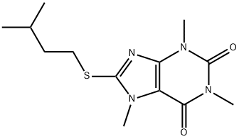 3,7-Dihydro-8-isopentylthio-1,3,7-trimethyl-1H-purine-2,6-dione Struktur