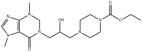 4-[3-(1,2,3,6-Tetrahydro-3,7-dimethyl-6-oxo-7H-purin-1-yl)-2-hydroxypropyl]-1-piperazinecarboxylic acid ethyl ester Struktur