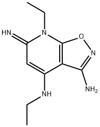 Isoxazolo[5,4-b]pyridine-3,4-diamine, N4,7-diethyl-6,7-dihydro-6-imino- (9CI) Struktur