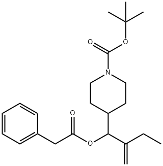 1-Boc-4-(2-Methylene-1-phenylacetoxybutyl)piperidine Struktur