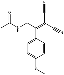 N-[3,3-Dicyano-2-[4-(methylthio)phenyl]-2-propenyl]acetamide Struktur