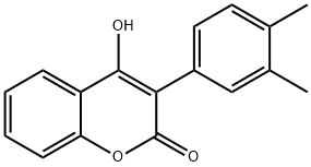 3-(3,4-Dimethylphenyl)-4-hydroxy-2H-1-benzopyran-2-one Struktur