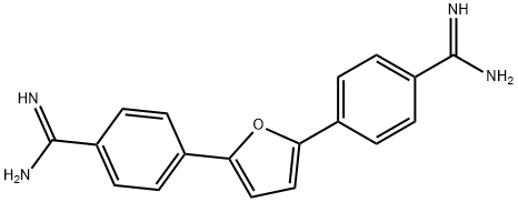 4,4'-(2,5-Furandiyl)bis(benzenecarboximidamide) Struktur