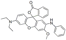 2'-anilino-6'-(diethylamino)-3'-methoxyspiro[isobenzofuran-1(3H)-9'[9H]-xanthene]-3-one Struktur