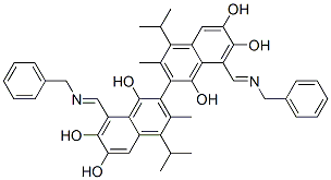 2,2'-Bi(8-benzyliminomethyl-4-isopropyl-3-methyl-1,6,7-naphthalenetriol) Struktur