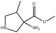 3-Pyrrolidinecarboxylicacid,3-amino-4-methyl-,methylester(9CI) Struktur