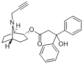 [1R,5S,(+)]-8-(2-Propynyl)-8-azabicyclo[3.2.1]octane-2α-ol diphenylhydroxyacetate Struktur