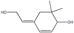 (+)-4-[(E)-2-Hydroxyethylidene]-6,6-dimethyl-2-cyclohexene-1-ol Struktur