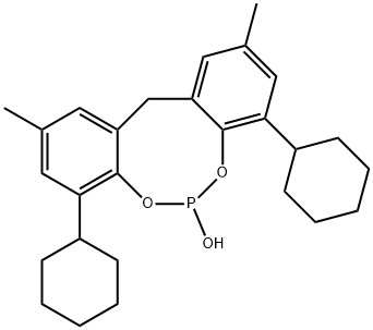 4,8-dicyclohexyl-6-hydroxy-2,10-dimethyl-12H-dibenzo[d,g][1,3,2]dioxaphosphocin Struktur