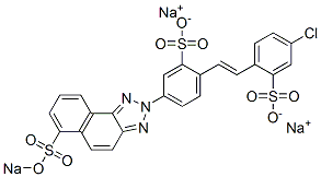 4-Chloro-4'-[6-sodiooxysulfonyl-2H-naphtho[1,2-d]triazol-2-yl]-2,2'-stilbenedisulfonic acid disodium salt Struktur