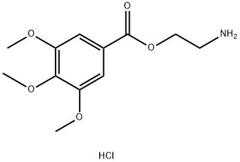 2-aminoethyl 3,4,5-trimethoxybenzoate hydrochloride Struktur