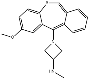 2-Methoxy-11-(3-methylamino-1-azetidinyl)dibenzo[b,e]thiepin Struktur